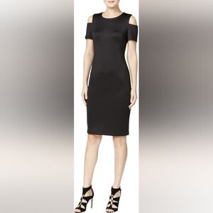 Calvin Klein blackncold shoulder scuba sheeth dress sz 8